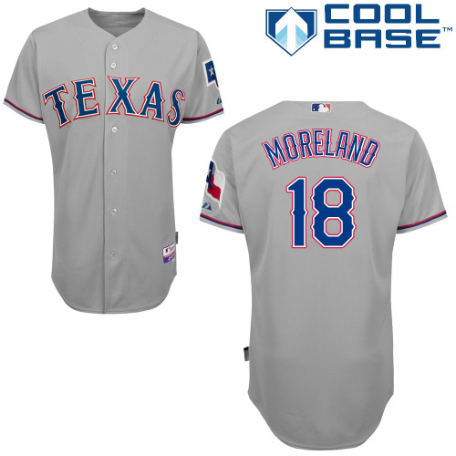 Mitch Moreland #18 mlb Jersey-Texas Rangers Women's Authentic Road Gray Cool Base Baseball Jersey